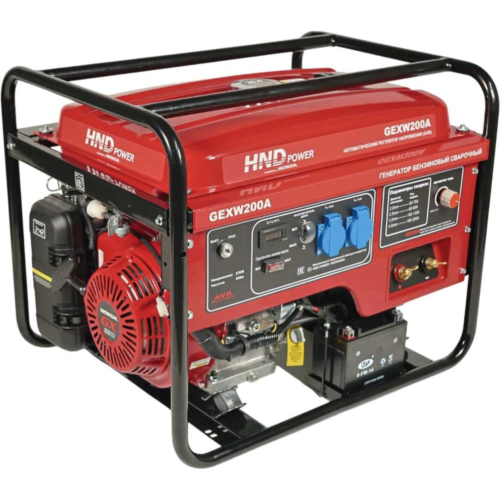 Изображение товара Генератор HND GEXW200A со сваркой MMA GX390 4 кВт