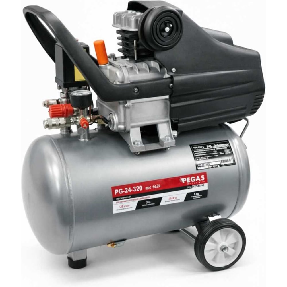 Изображение товара Поршневой компрессор Pegas Professional 24-320 6624 с масляным смазочным типом