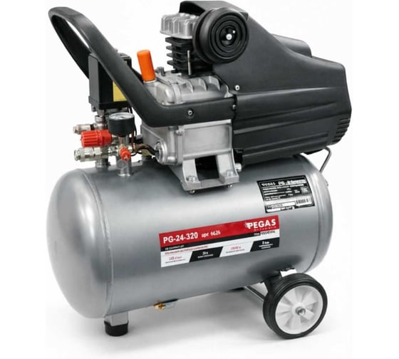 Изображение товара Поршневой масляный компрессор Pegas pneumatic Professional 24-320 6624