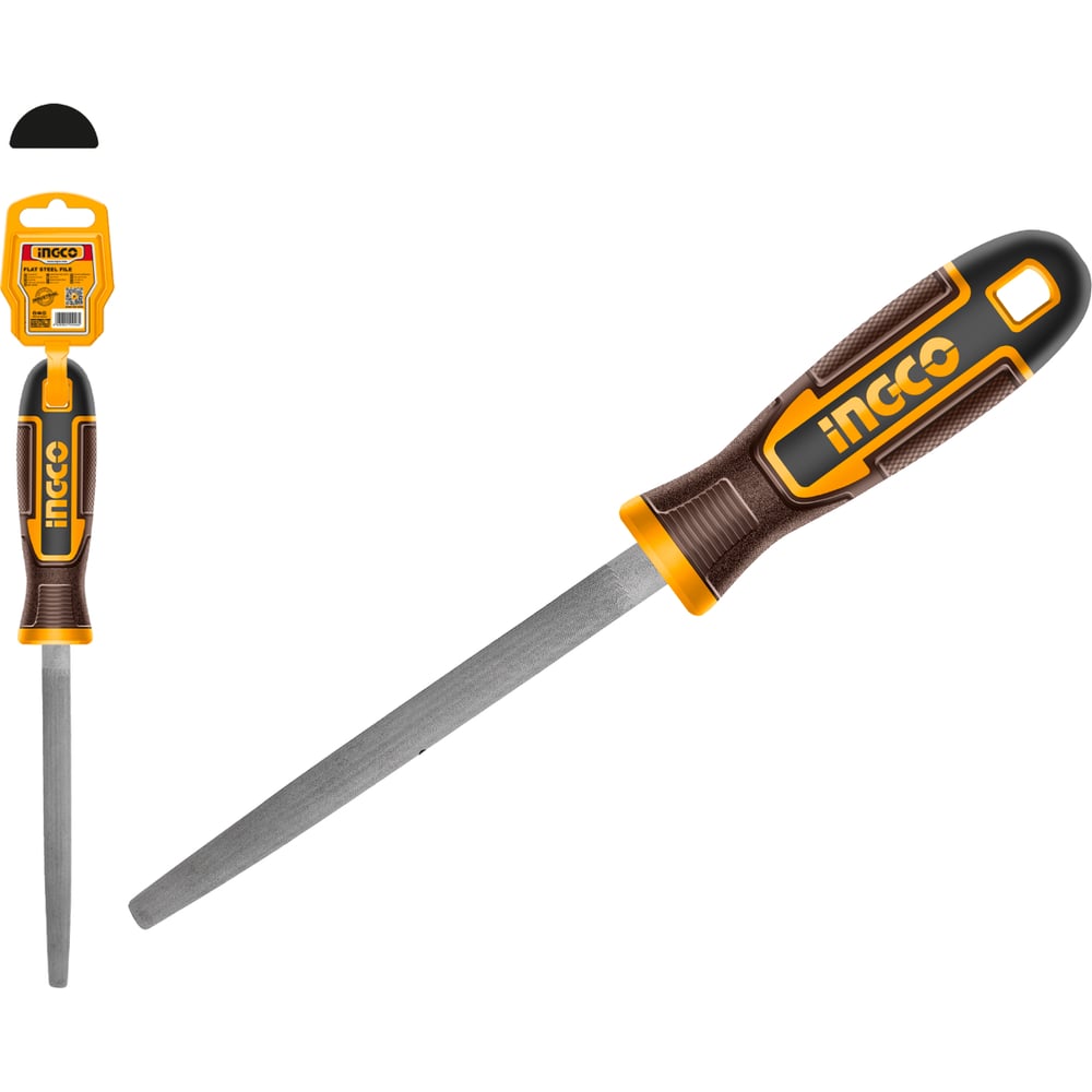 Изображение товара Напильник полукруглый по металлу INGCO 200 мм (10/60) INDUSTRIAL HSHF088