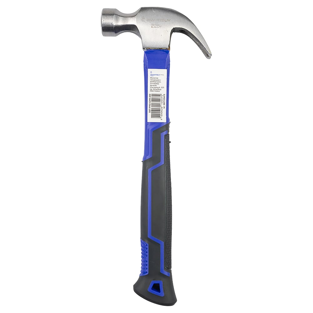 Изображение товара Молоток гвоздодер с фибергласс. антивибр. ручкой Smartbuy, слесарный, 225 гр, PRO TOOLS SBT-PRO-GHN-200