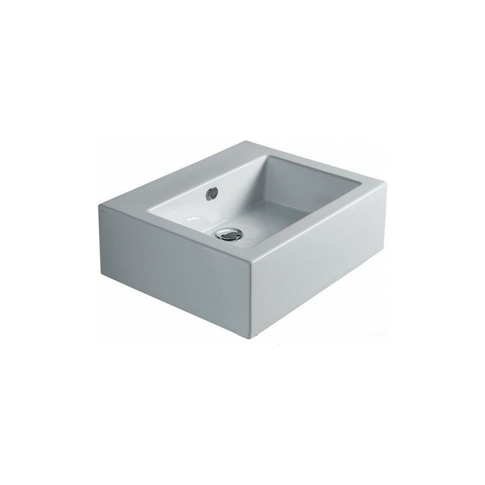 Изображение товара Накладная раковина SIMAS FROZEN белая без отверстий для смесителя 600х500 мм