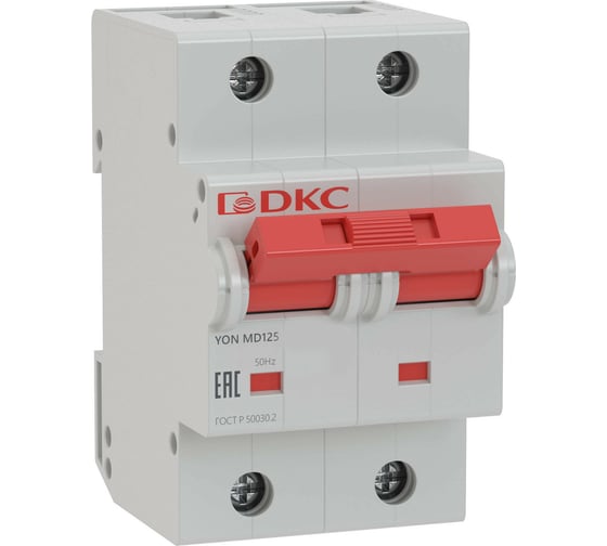 Изображение товара Автоматический модульный выключатель DKC YON MD125 1P+N 100А D 15kA MD125-2ND100