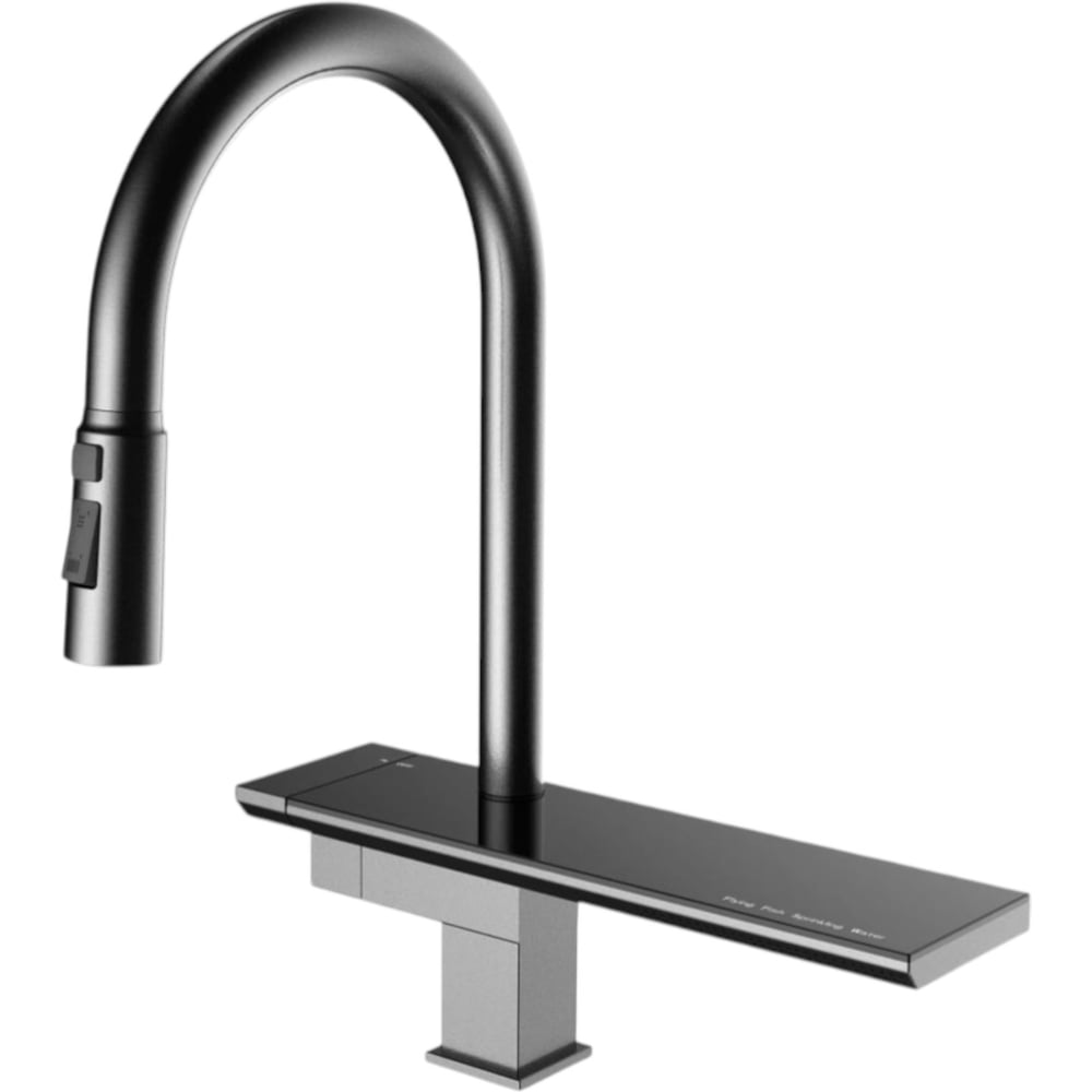 Изображение товара Смеситель для кухни на основании ALOUTE с водопадом, вытягивающимся изливом, Режим душ/ струя, цвет сатин A40163-5