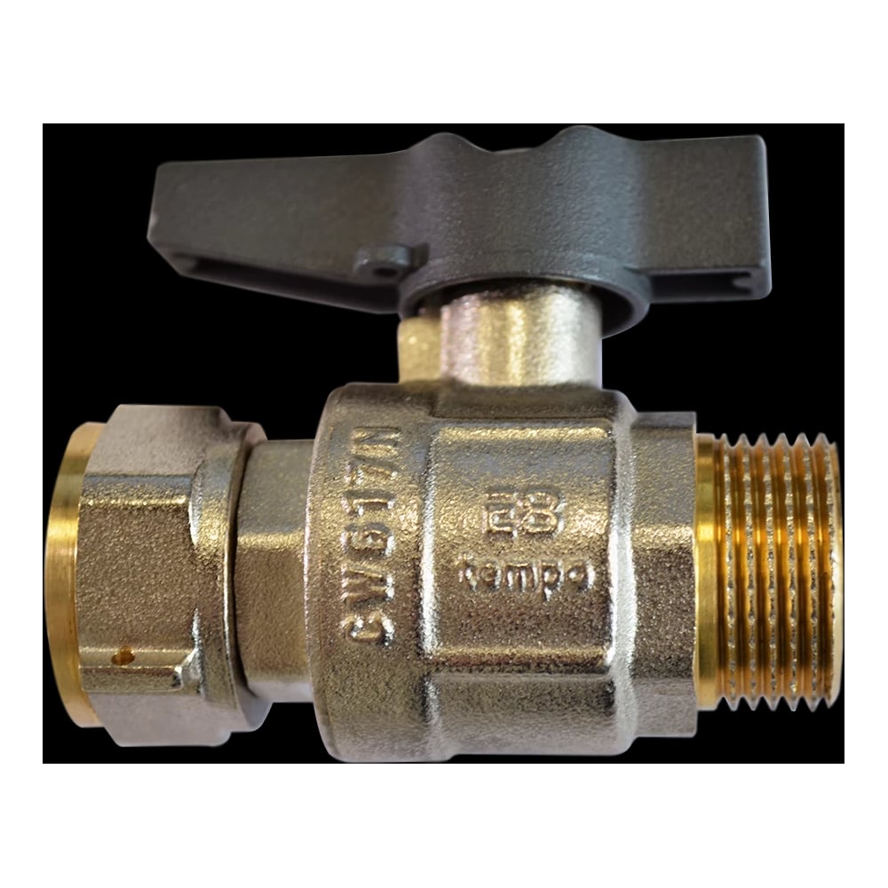 Изображение товара Кран шаровый латунный E8tempo с накидной гайкой (прямой) 3/4 E8000452