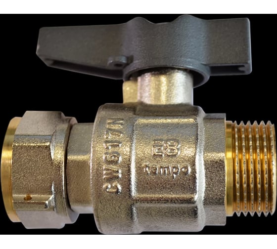 Изображение товара Кран шаровый латунный E8tempo с накидной гайкой (прямой) 3/4 E8000452