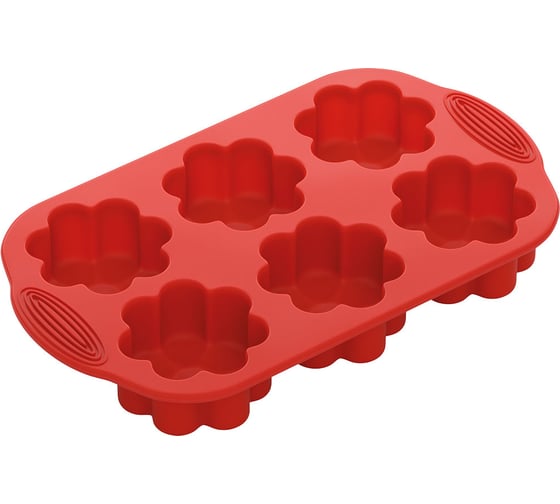 Изображение товара Форма NADOBA MILA для 6 маффинов в виде цветков, силиконовая, 29x17x3,7 см, 762015