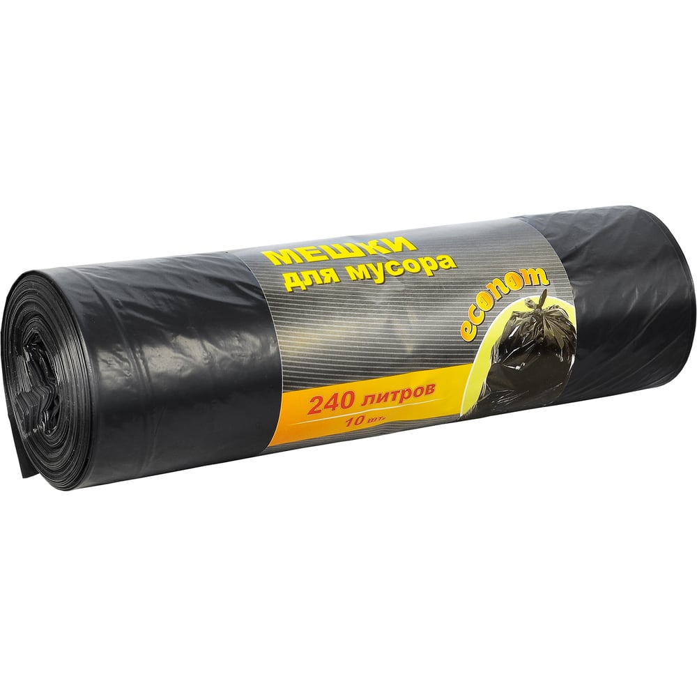 Изображение товара Мешки для мусора Unibob 240л, 90х130см, ПВД, черные,10шт/рул (Эконом) 0432-710X