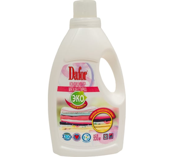 Изображение товара Кондиционер для белья Дафор мягкая стирка, с ароматом хлопка, 950 мл 4607002305513