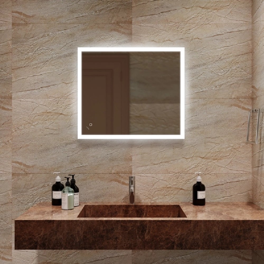 Изображение товара Зеркало MIXLINE Норма ЭКОНОМ 600_700 ШВ сенсорный выкл, светодиодная подсветка, универс.крепеж 558700