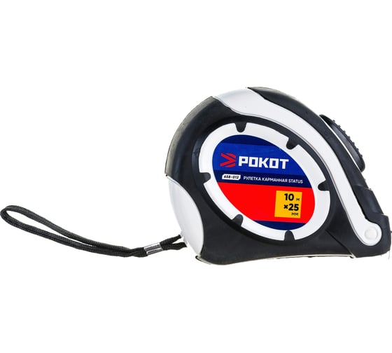 Изображение товара Рулетка РОКОТ карманная STATUS автостоп, 10мх25мм 658-012