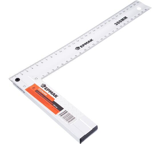 Изображение товара Угольник ЕРМАК столярный алюминиевый 300мм 659-070