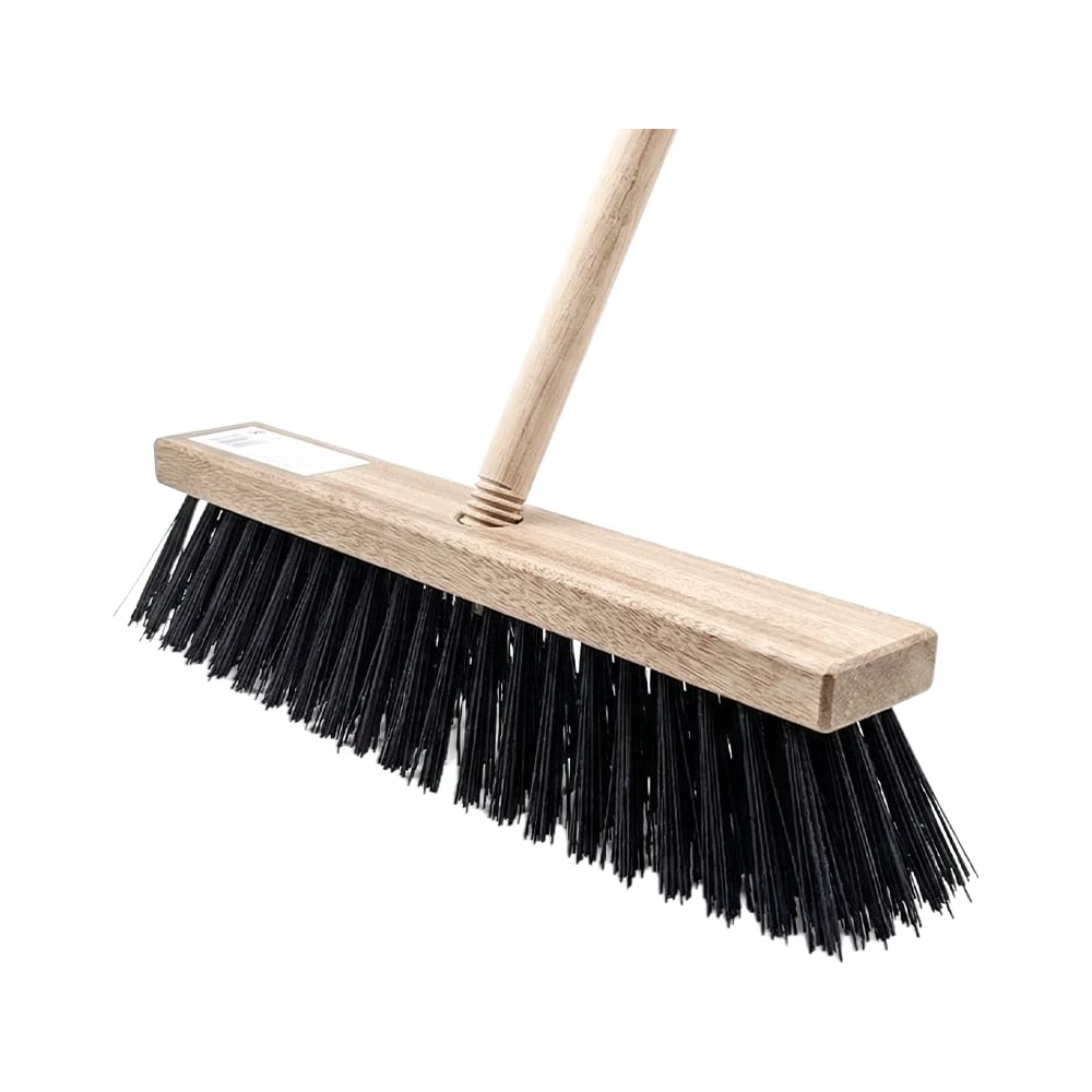 Изображение товара Щетка тротуарная Sebmet 5-ти рядная, 400x60x20 мм, жесткая синтетическая щетина, металлический кронштейн, с черенком d-25 мм TD094411400