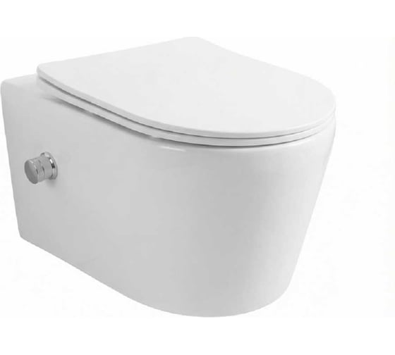 Изображение товара Унитаз подвесной безободковый WAVE ИГРА/PLAY с функцией биде сиденье дюропласт м/л, быстр XL 558309