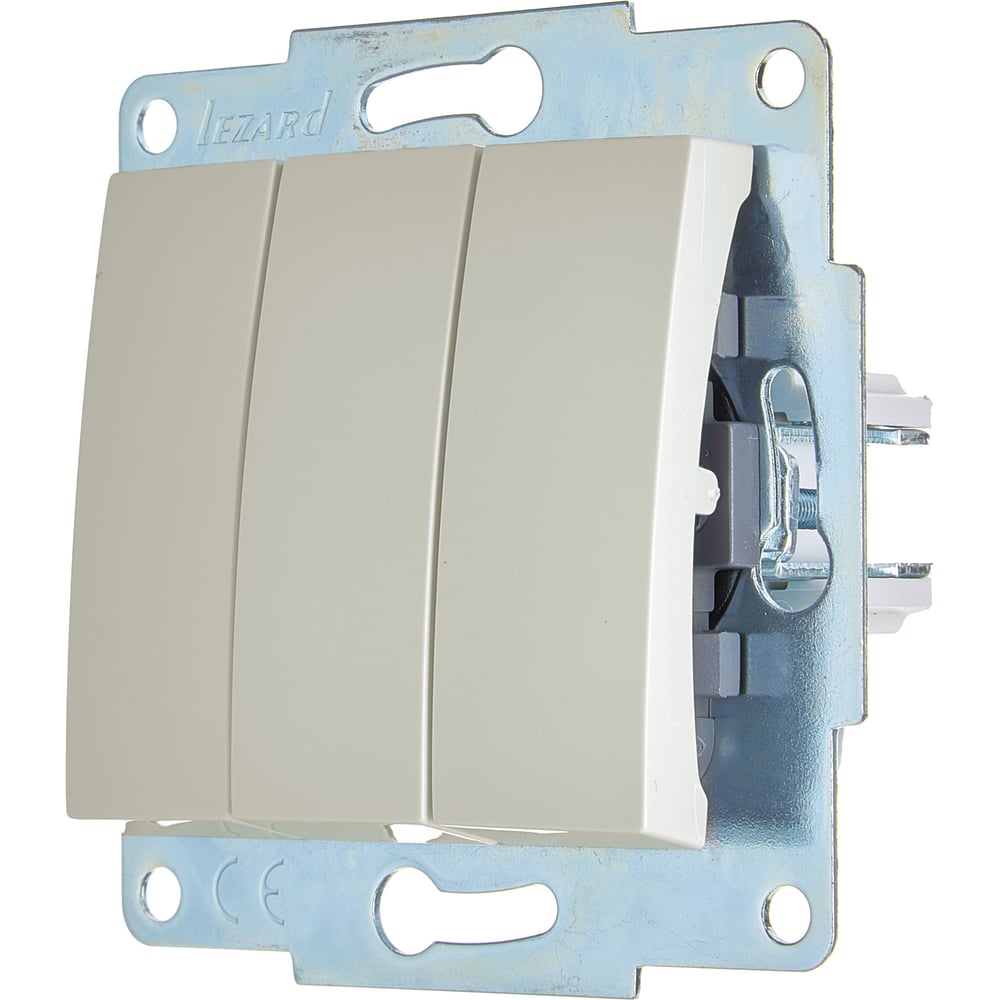 Изображение товара Выключатель тройной Lezard ASTI жемчужно-белый перламутр, механизм 7081-3088-109