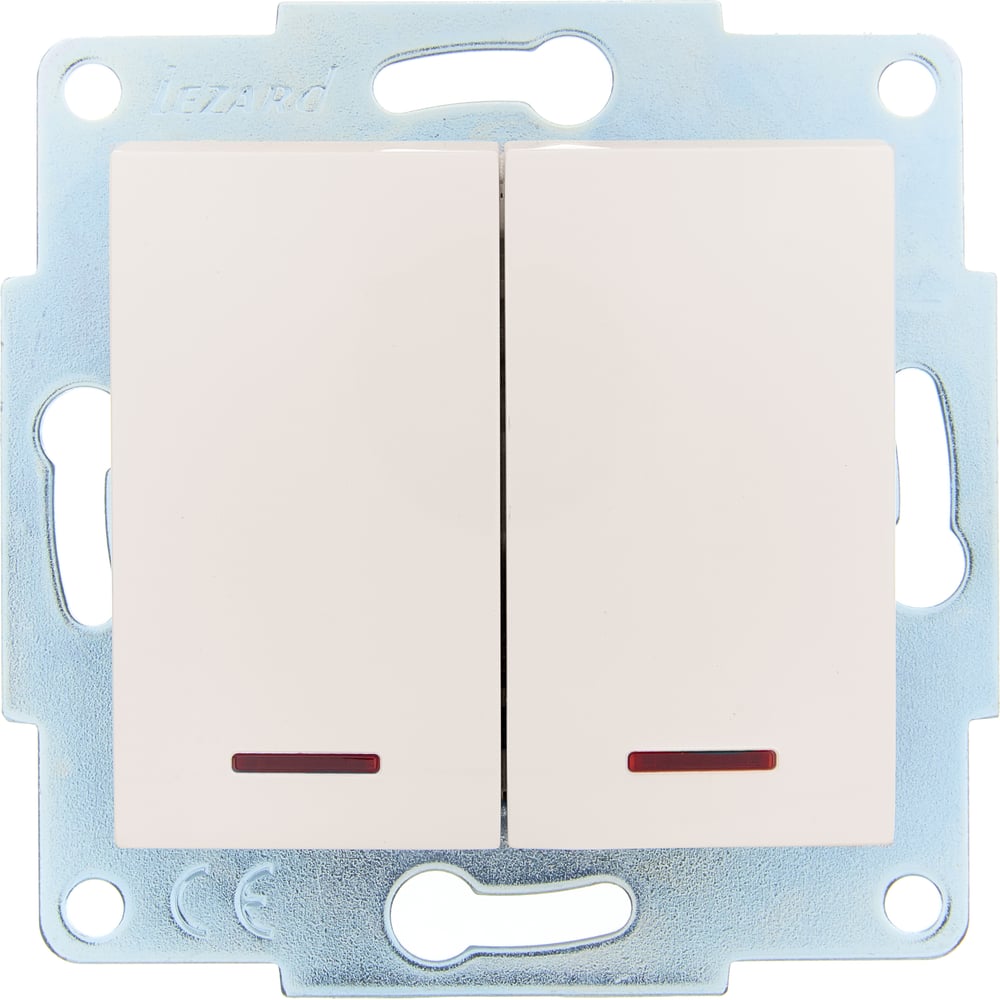 Изображение товара Выключатель двойной с подсветкой Lezard ASTI крем, механизм 7081-0388-112 Изображение товара Выключатель двойной с подсветкой Lezard ASTI крем, механизм 7081-0388-112