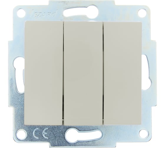 Изображение товара Выключатель тройной Lezard ASTI крем, механизм 7081-0388-109