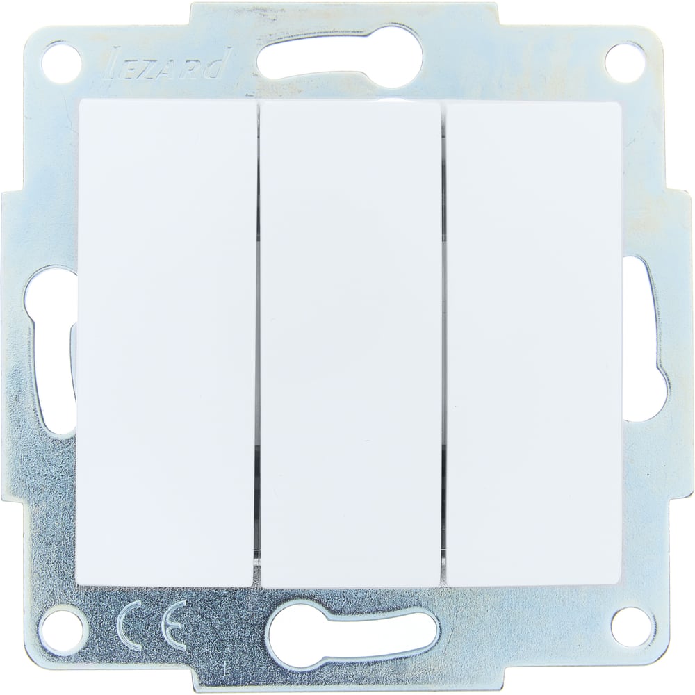 Изображение товара Выключатель тройной Lezard ASTI белый, механизм 7081-0288-109