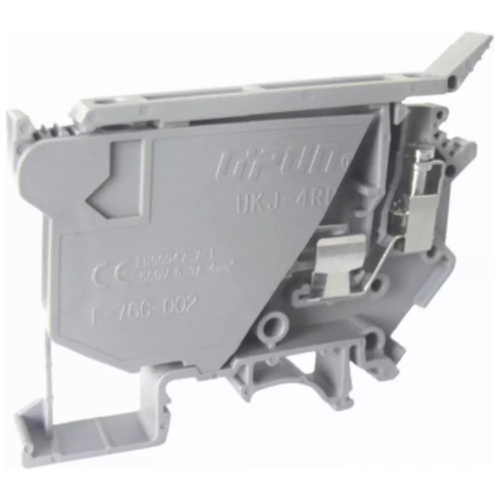 Изображение товара Предохранительная клемма UPUN UKJ-4RD 4 мм² 6,3 А на DIN-рейку