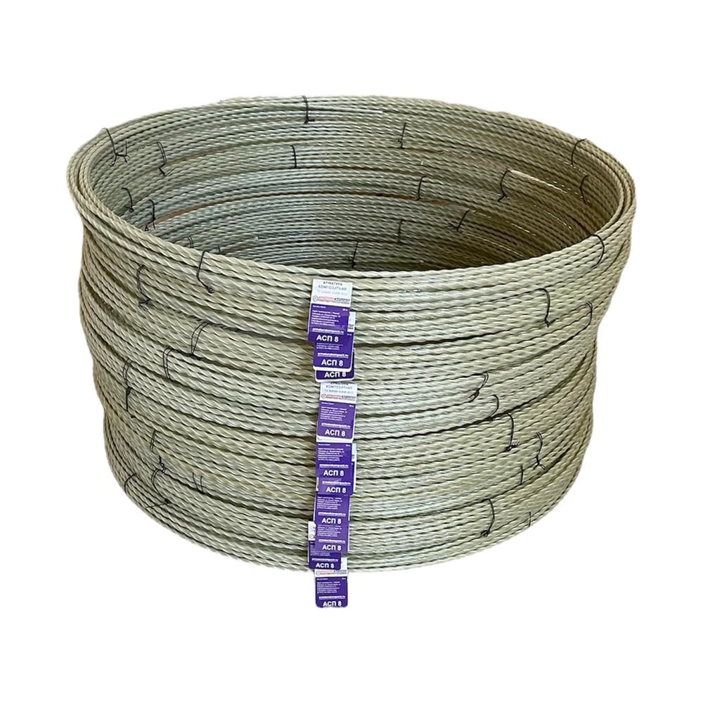 Изображение товара Арматура стеклопластиковая композитная Арматура Композит АСП - 8 ТУ бухта 50 м желтая 4660228921547