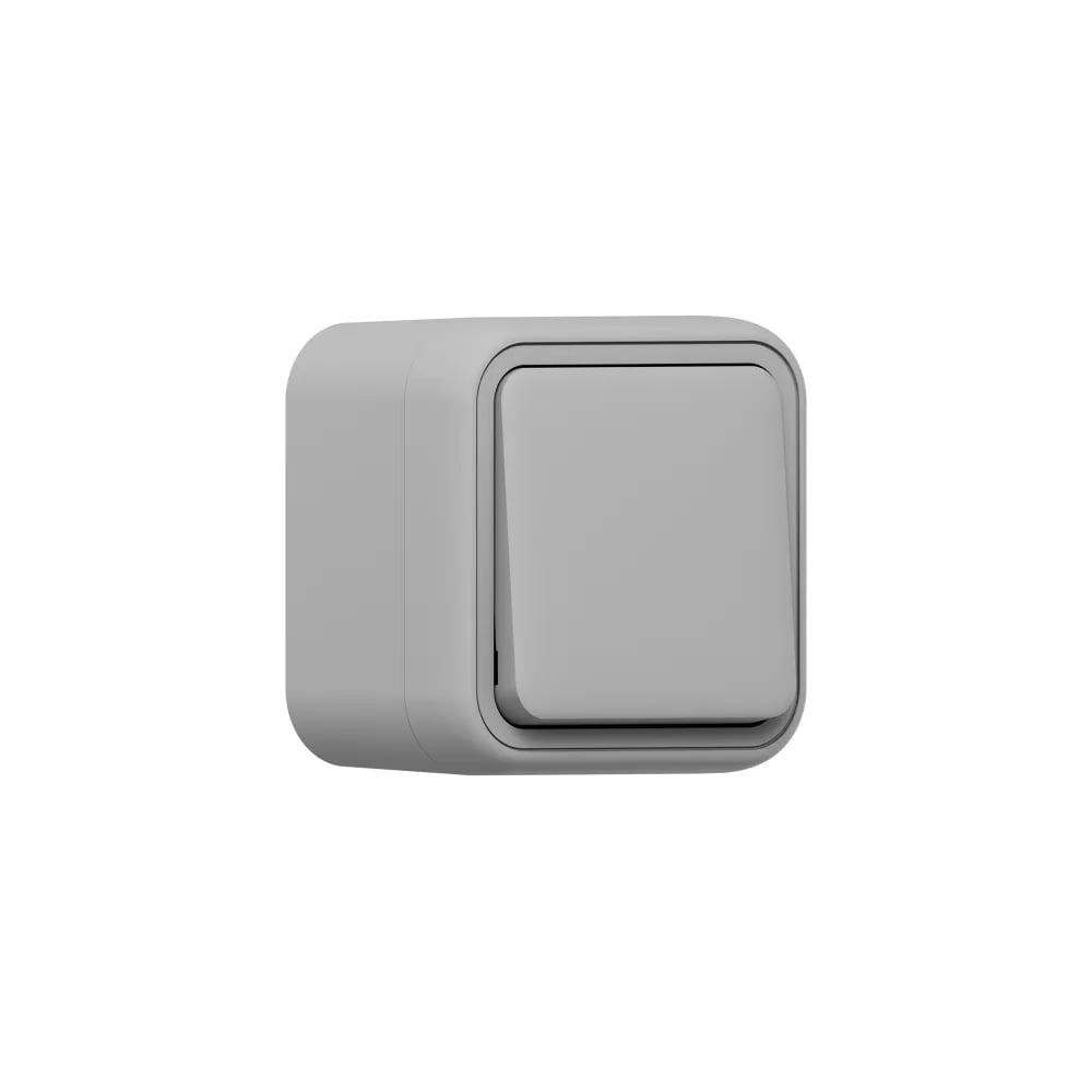 Изображение товара Выключатель одноклавишный проходной EKF Бронто ОП, автоматические клеммы, серый BT1-SWG-11