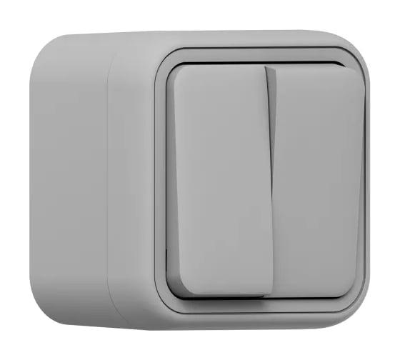 Изображение товара Выключатель двухклавишный проходной EKF Бронто ОП, автоматические клеммы, серый BT1-SWG-21