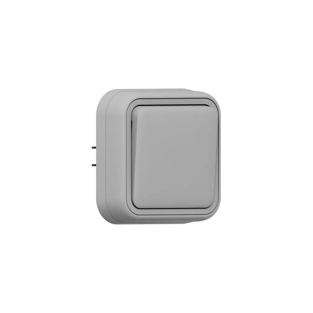 Изображение товара Выключатель одноклавишный проходной EKF Бронто СП, автоматические клеммы, серый BT2-SWG-11