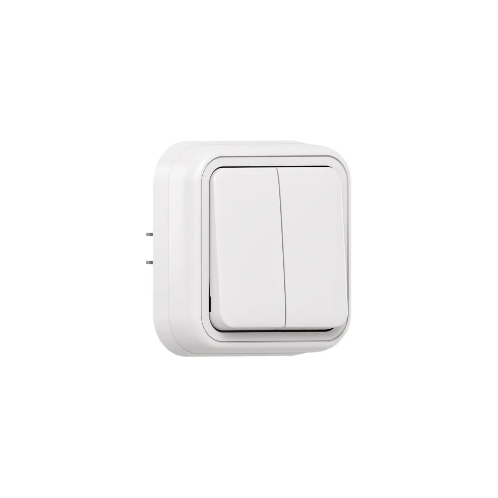 Изображение товара Выключатель двухклавишный проходной EKF Бронто СП, автоматические клеммы, белый BT2-SWW-21