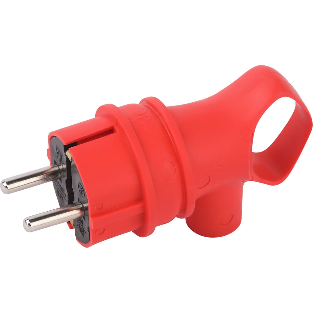 Изображение товара Вилка ЭРА VX12-R-IP44 каучуковая c заземлением 16А IP44 с кольцом угловая красная Б0069324 Изображение товара Вилка ЭРА VX12-R-IP44 каучуковая c заземлением 16А IP44 с кольцом угловая красная Б0069324