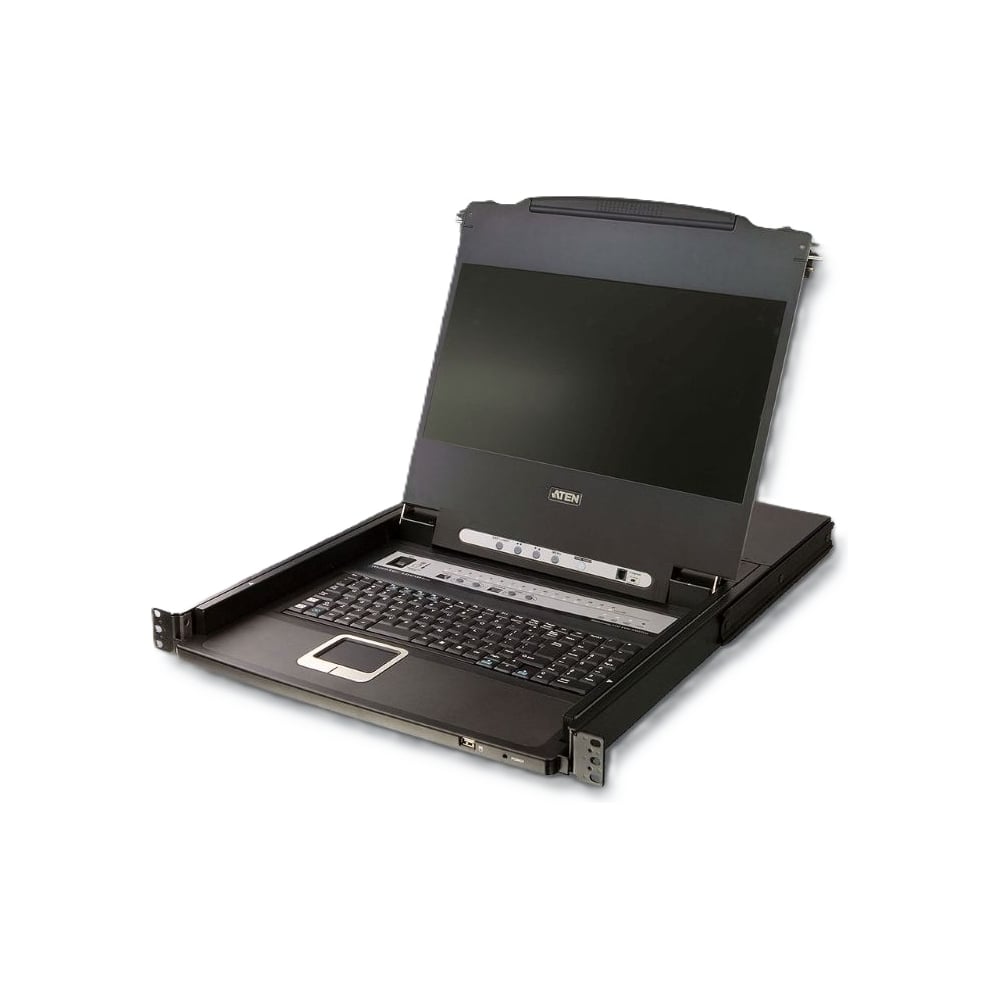 Изображение товара Переключатель ATEN KVM switch, KVM, 2 user консоль LCD 17.3 = 16 cpu/портов/port PS2/USB+VGA, с KVM-шнурами USB 2x1.8м, 1920x1080, 1U CL5716MW-ATA-RG