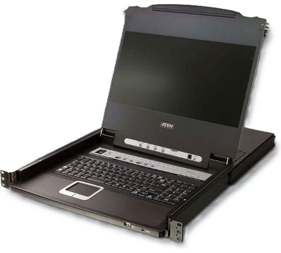 Изображение товара Переключатель ATEN KVM switch, KVM, 2 user консоль LCD 17.3 = 16 cpu/портов/port PS2/USB+VGA, с KVM-шнурами USB 2x1.8м, 1920x1080, 1U CL5716MW-ATA-RG