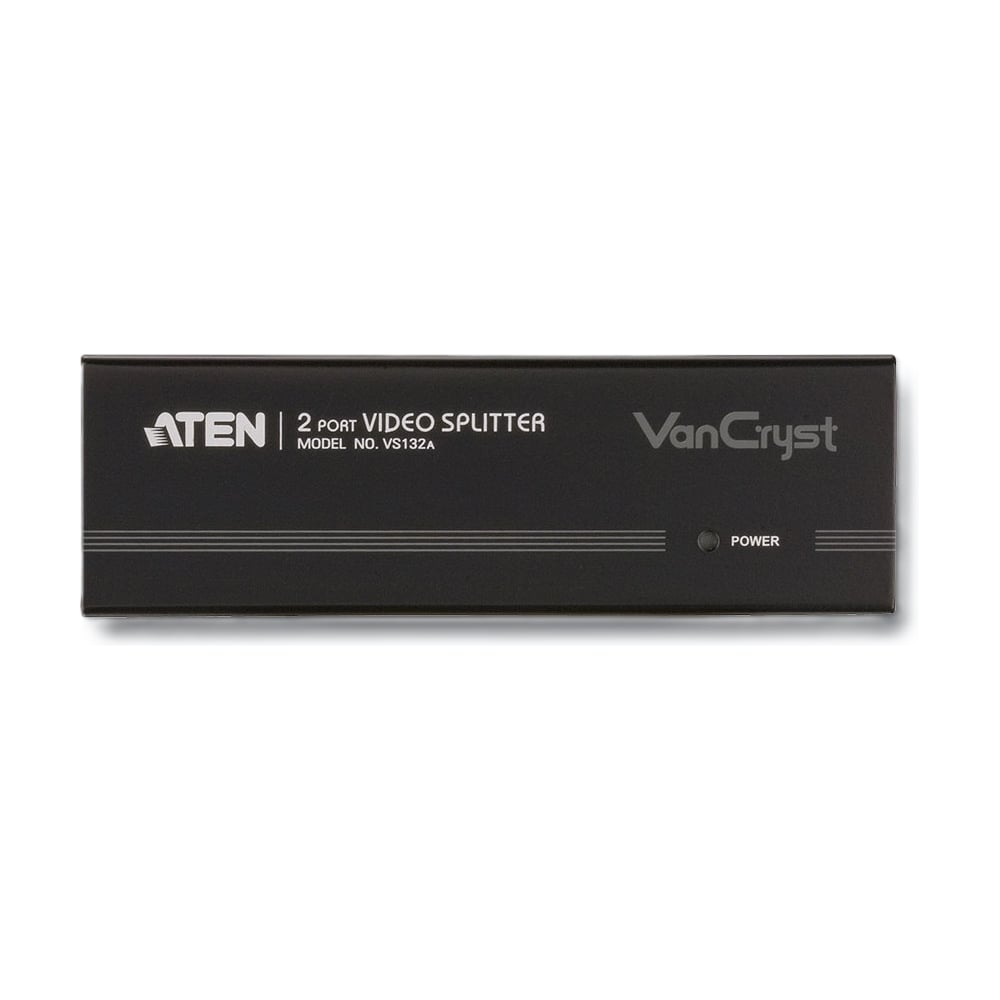 Изображение товара Разветвитель ATEN Video Splitter, VGA/SVGA/MultiSync, 1 2 монитора/port 450MHz, 30 метр., F M, без шнуров, DC 5V, (2048x1536 60Hz) VS132A-AT-G