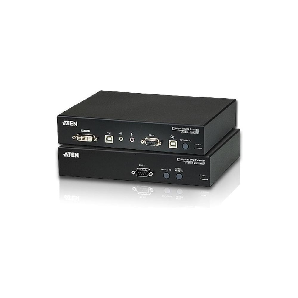 Изображение товара Удлинитель ATEN KVM USB, DVI-D+AUDIO+RS232, 20 км., оптич.волокно одномод./singlemode 1310/1550нм, DVI-D+2xMINIJACK+DB9+LС+2xUSB А-Тип+2xUS CE690-AT-G