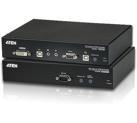Изображение товара Удлинитель ATEN KVM USB, DVI-D+AUDIO+RS232, 20 км., оптич.волокно одномод./singlemode 1310/1550нм, DVI-D+2xMINIJACK+DB9+LС+2xUSB А-Тип+2xUS CE690-AT-G