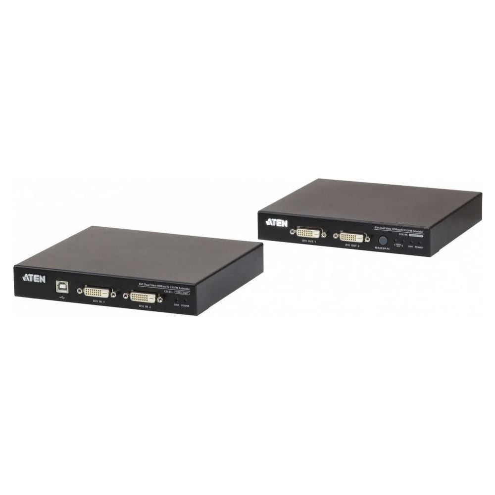 Изображение товара Удлинитель ATEN USB, DVI, c поддержкой Dual View и HDBaseT 2.0 (1920 x 1200 100 м) CE624-AT-G