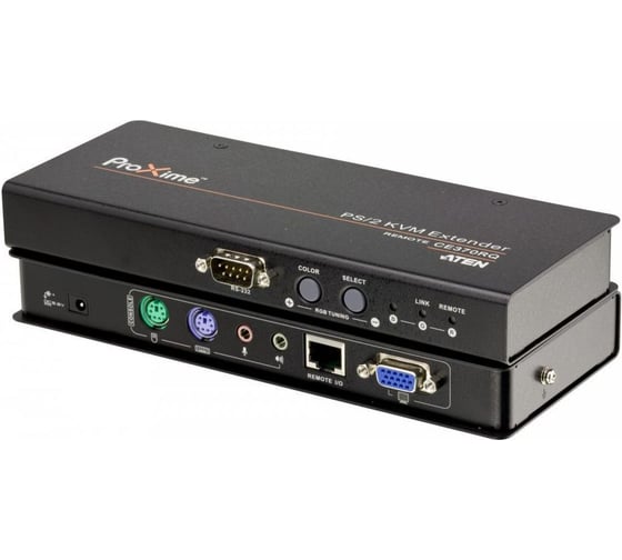 Изображение товара Удлинитель ATEN VGA/SVGA+KBD/MOUSE PS/2+AUDIO+RS232, 300 м, SPHD17+HD-DB15+2x6MINIDIN+2xMINI JACK+DB9, Female, c KVM-шнуром PS2x1.8м., БП 2 CE370-AT-G