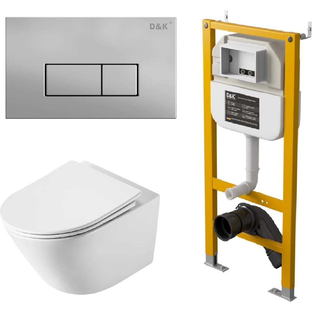 Изображение товара Унитаз Rhein.Bach DT1476516 с сиденьем DS1471607, безободковый, 3/6 л