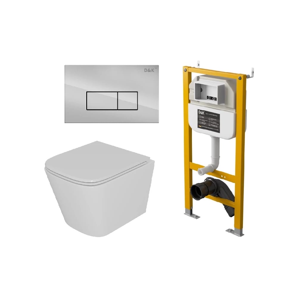 Изображение товара Унитаз подвесной DQ DK Berlin DT1436516 безободковый с микролифтом