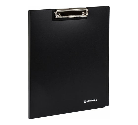 Изображение товара Папка-планшет BRAUBERG Стандарт А4 310x230 мм, с прижимом и крышкой, пластик, черная, 0,9 мм 221646