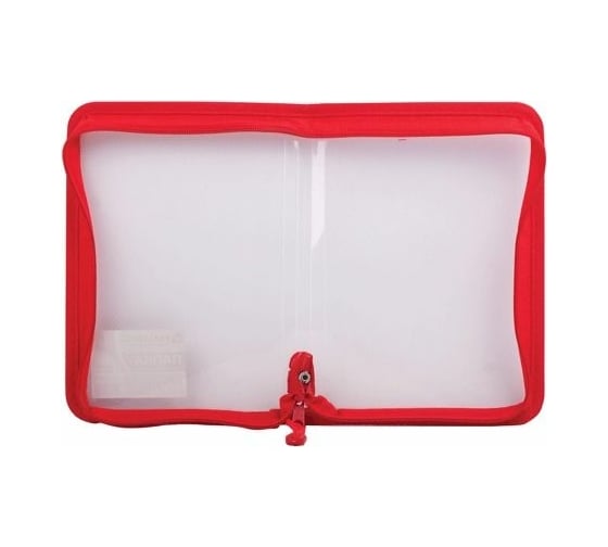 Изображение товара Пластиковая папка BRAUBERG Диагональ на молнии А5, 235x165 мм, прозрачная, молния ассорти 224053