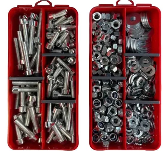 Изображение товара Набор органайзеров 23 Болта 2 в 1 винты гайки шайбы (М8) № 36 1000027/1000198
