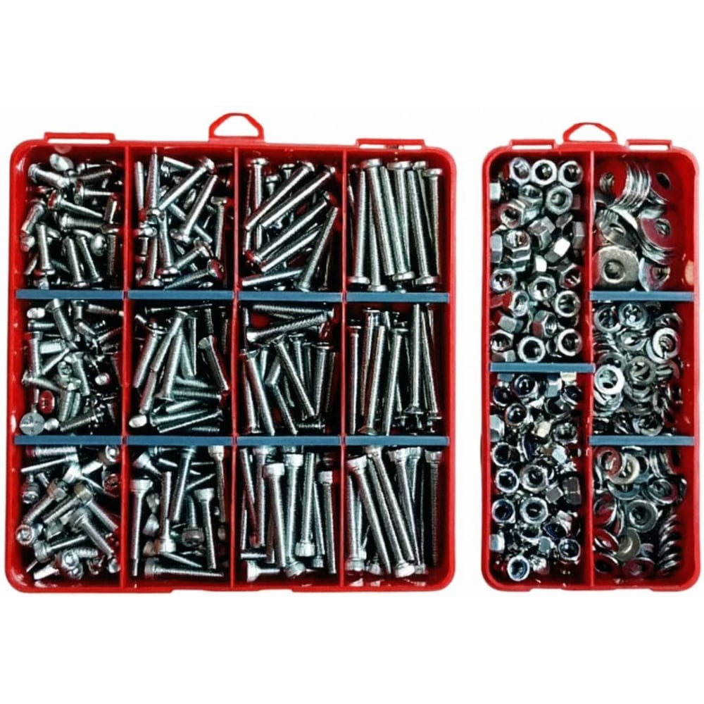 Изображение товара Набор крепежных элементов 23 Болта 2 в 1 с винтами, гайками и шайбами
