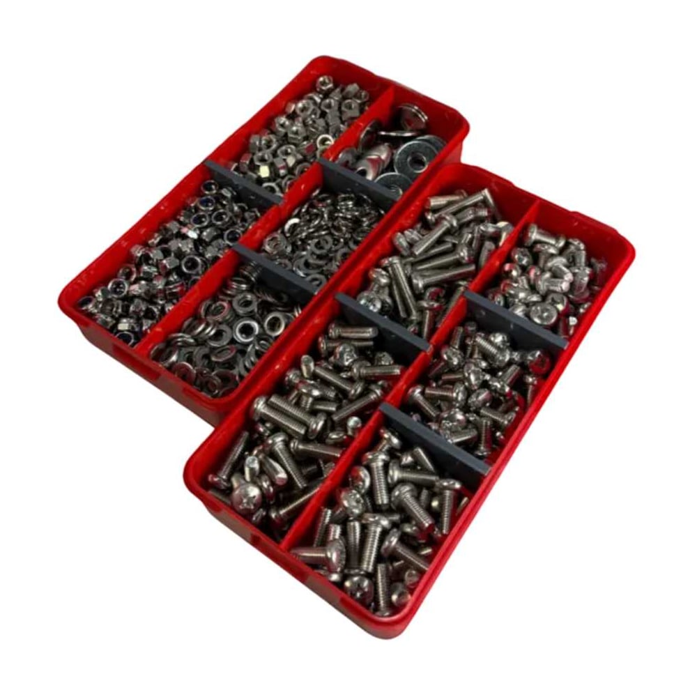 Изображение товара Набор органайзеров 23 Болта 2 в 1 винты гайки шайбы (М6) № 17 1000083/1000199