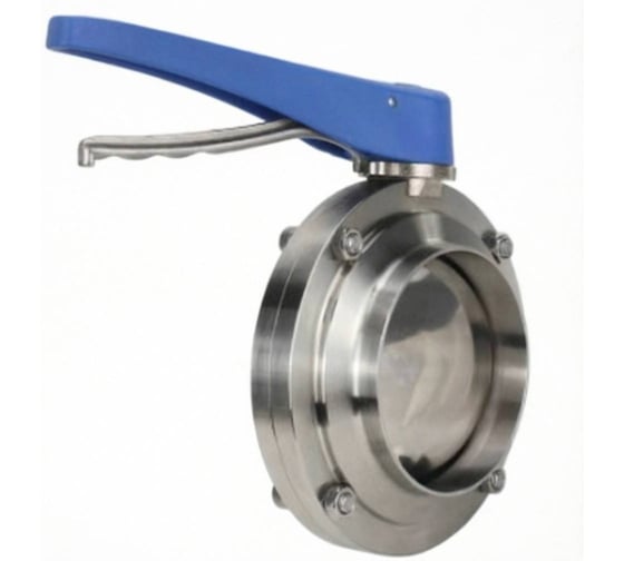 Изображение товара Затвор дисковый поворотный DN.ru Ду125 Ру10 304-304-EPDM-2W-W-H пищевой под приварку с рукояткой D050-91717