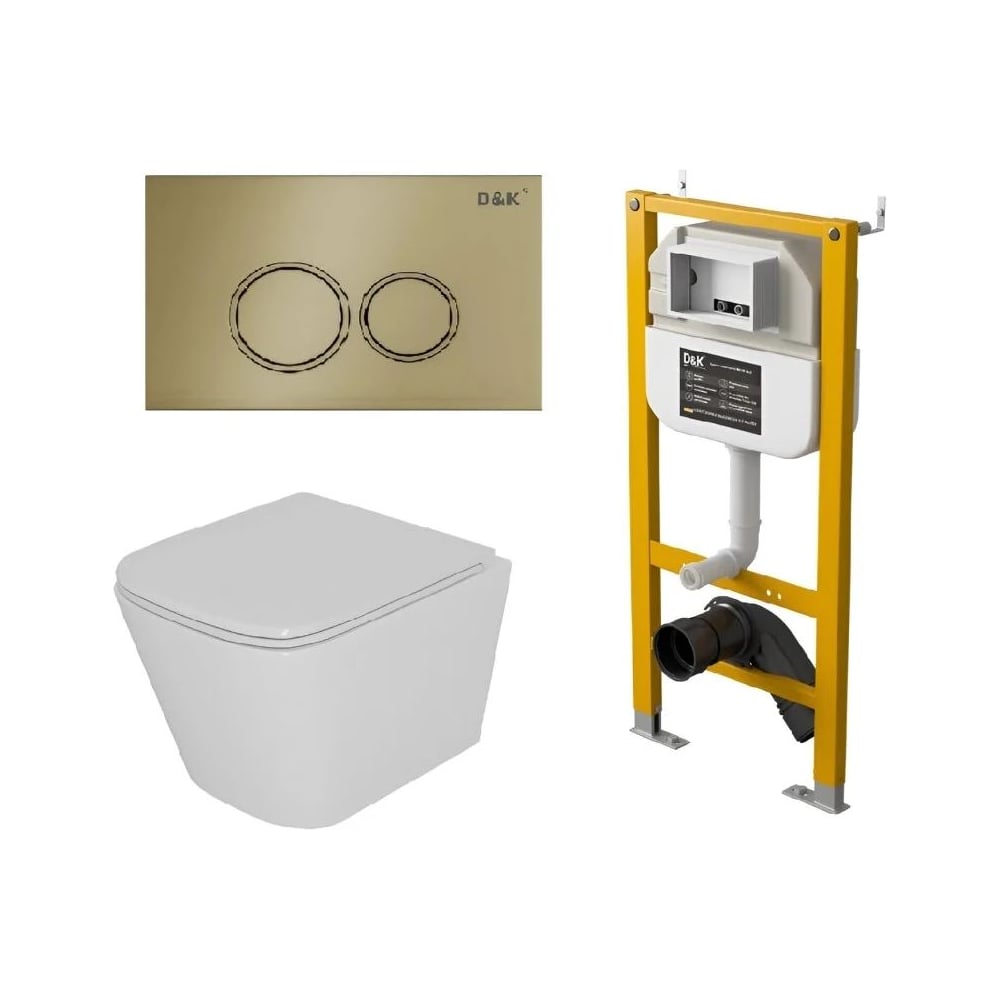 Изображение товара Унитаз подвесной Berlin DT1436016 с инсталляцией DS1431630