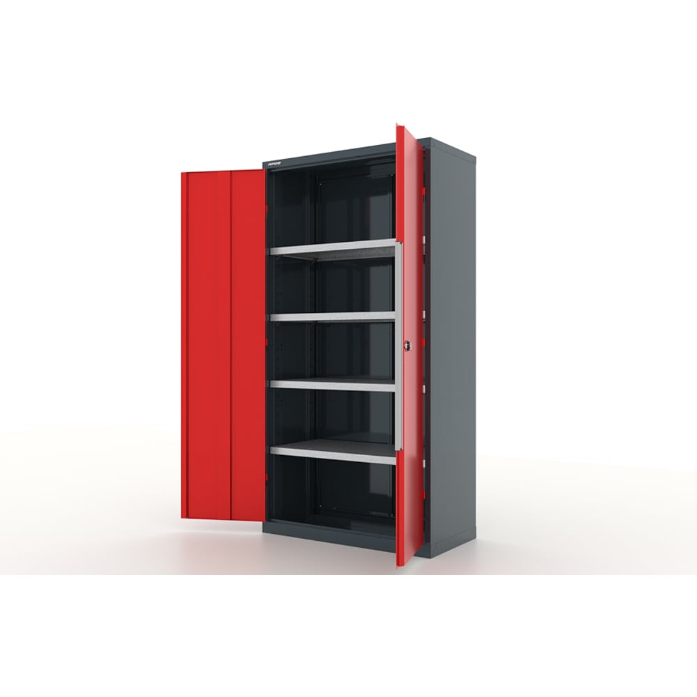 Изображение товара Шкаф инструментальный FERRUM Premium 1000х500х1950 — 4 полки, серый антрацит/красный