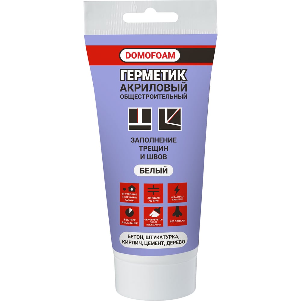 Изображение товара Герметик DOMOFOAM 0. 2 Белый - акриловый влагостойкий универсал