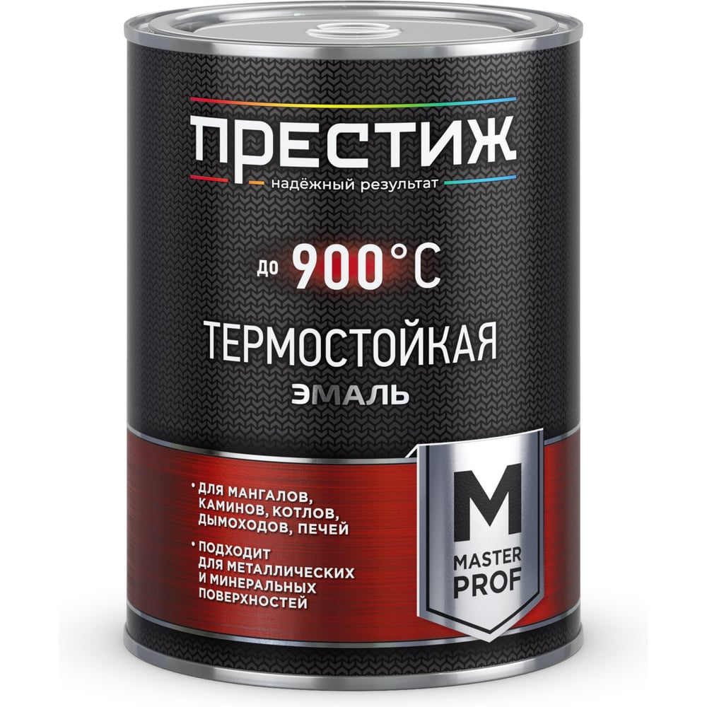Изображение товара Эмаль термостойкая Престиж М, до +700 С, 0,8 кг, серебристая 281355
