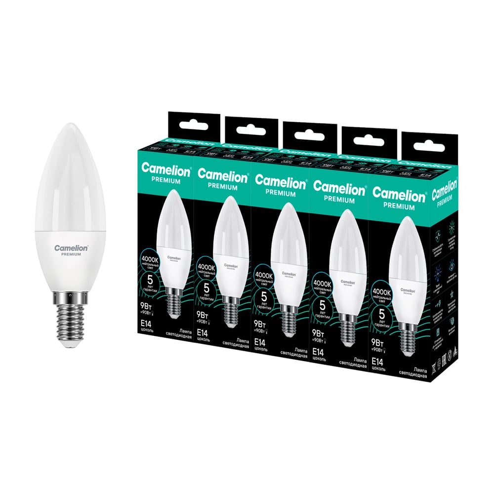 Изображение товара Светодиодная лампа Camelion LED9-C37-840-E14 9W свеча 4000K 220-240V
