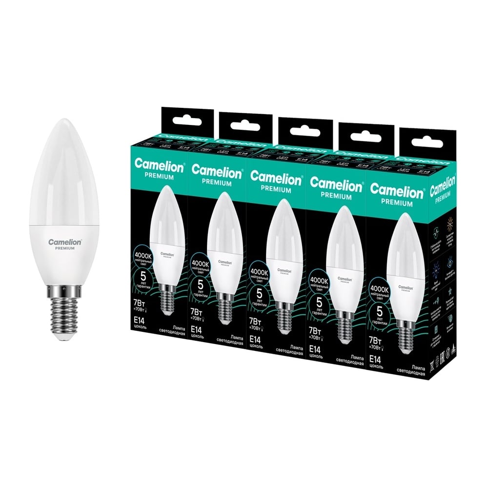 Изображение товара Светодиодная лампа Camelion LED7-C37-840-E14 7Вт свеча 4000K
